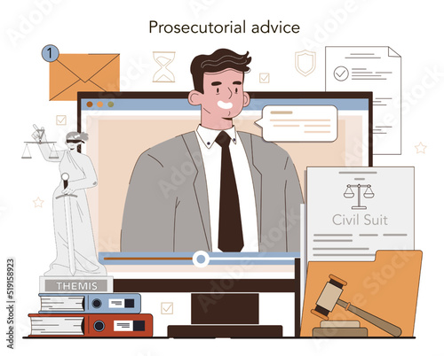 Prosecutor online service or platform. Court attorney processing