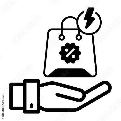 Offers, sale, bag icon