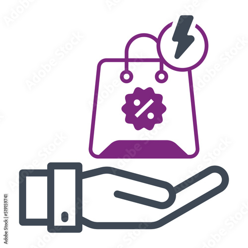 Offers, sale, bag icon