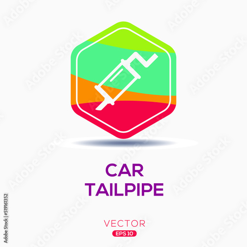 Creative (Car tailpipe) Icon, Vector sign.