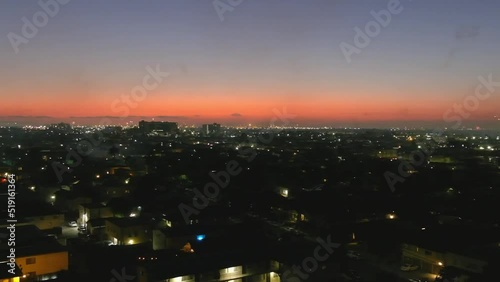 Wallpaper Mural Aerial panning view of fireworks over a city skyline | Evening time lighting Torontodigital.ca