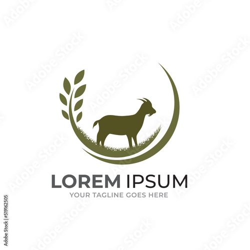 livestock badge large sheep farm minimal vector illustration.