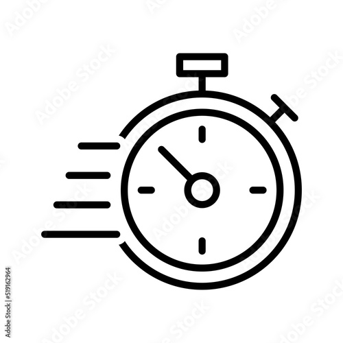 Fast recovery info line icon. Backup data sign. Restore timer symbol. Quality design element. Linear style fast recovery icon.. EPS-10