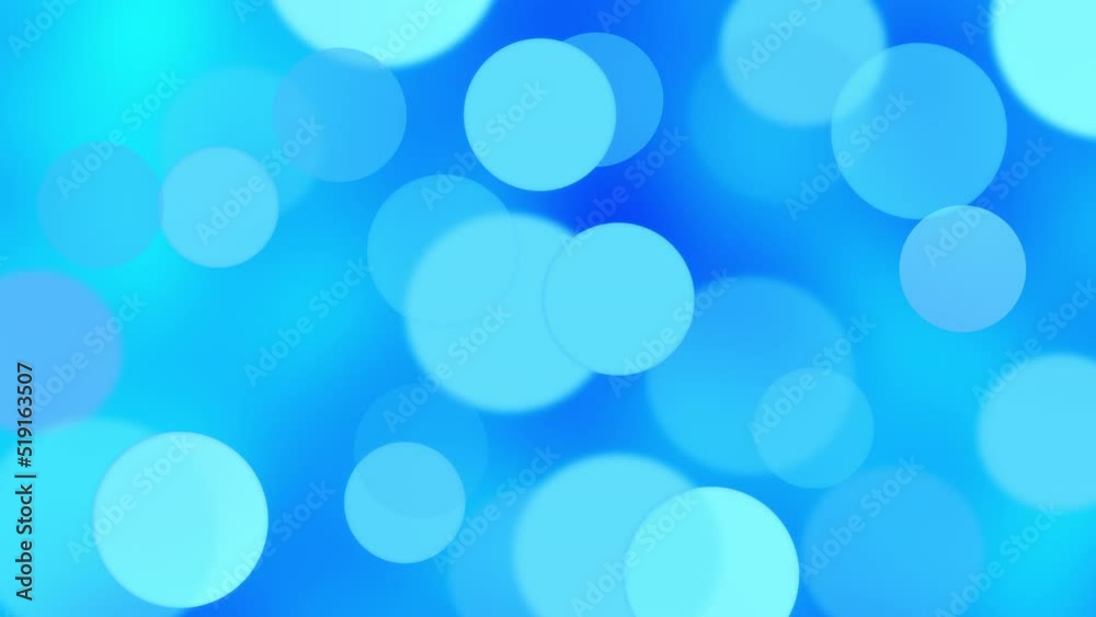 Soft out-of-focus looping blue bokeh background animation