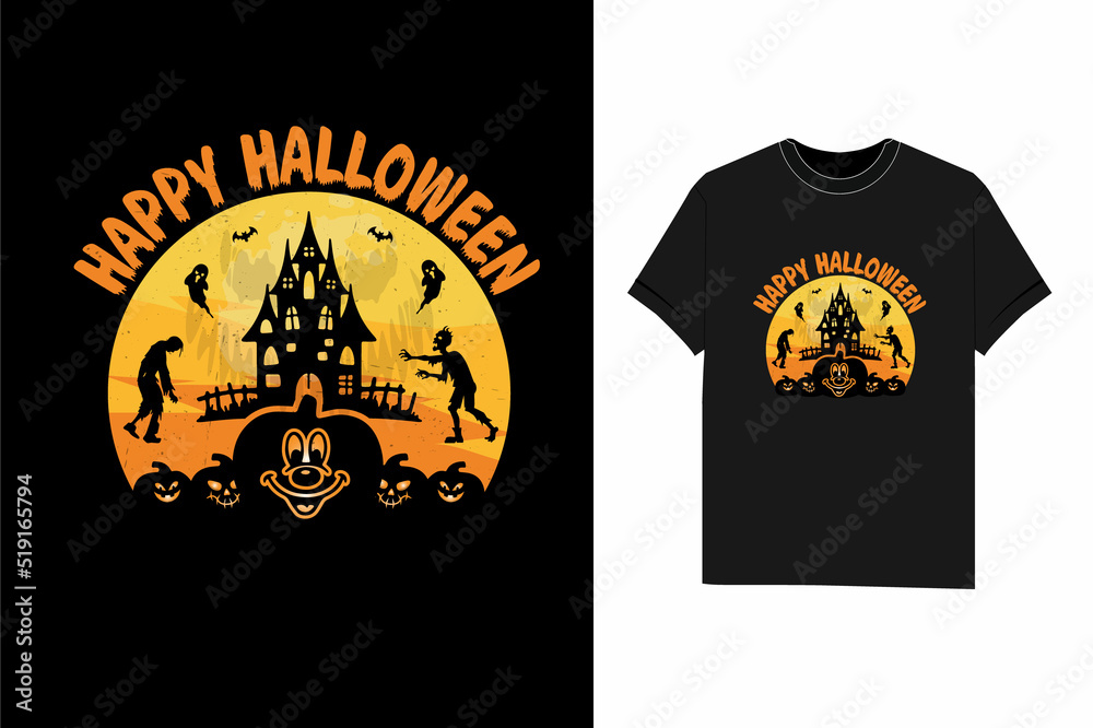 Mickey Pumpkin Happy Halloween t shirt design