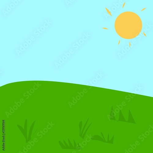 beautiful green grass field illustration