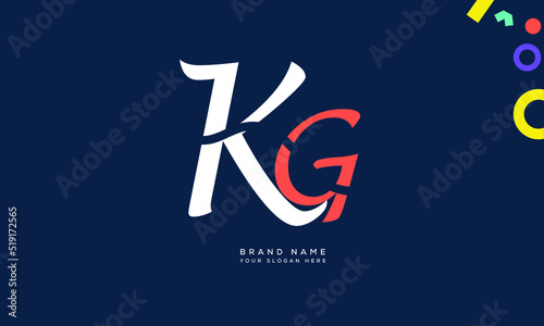 Alphabet letters Initials monogram logo KG, GK, K and G