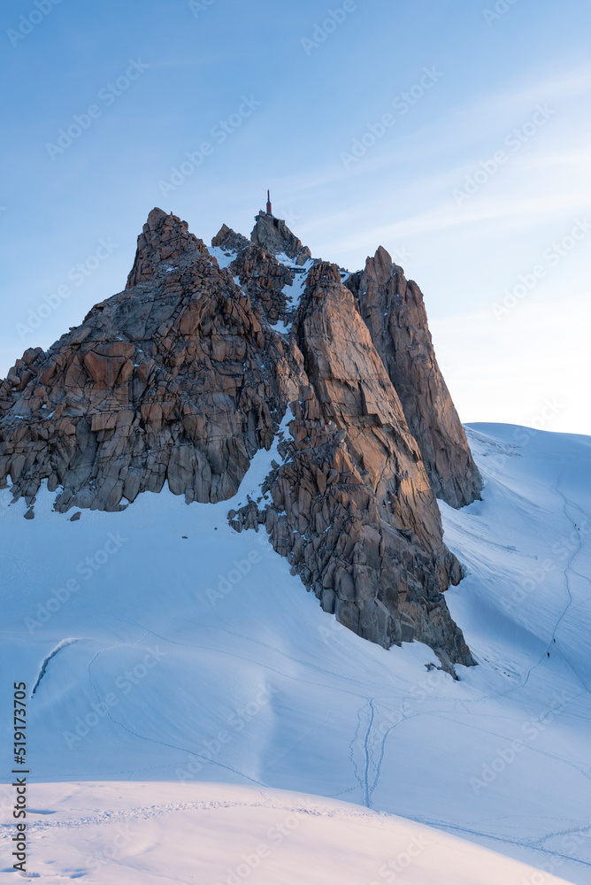 The Arête des Cosmiques is one of the most popular routes in the Mont Blanc Massif, Chamonix, France