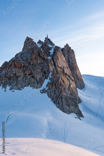 The Arête des Cosmiques is one of the most popular routes in the Mont Blanc Massif, Chamonix, France photo