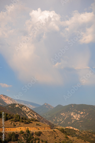 Mountain landscape in lleida spain photo