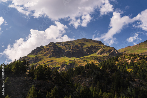Mountain peak in Andorra in summer photo