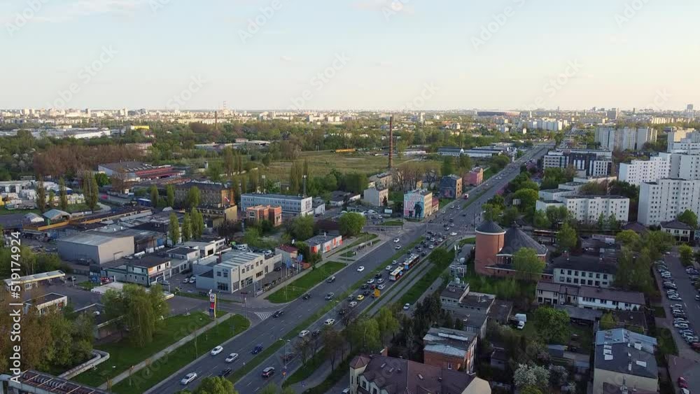Targówek district of Warsaw
A wide view by drone through the market square towards the center. High flight. Targówek district of Warsaw
A wide view by drone through the market square towards the center. High flight.