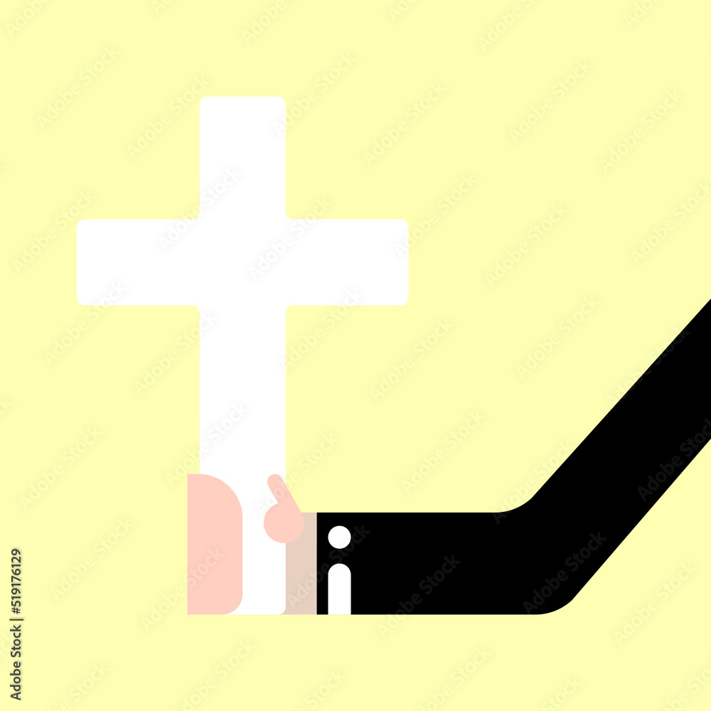 Obraz premium icon of the cross which is in the hand