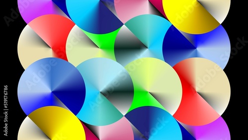 Illustration of Overlapping Multicolor Gradient Circles and Semi Circles