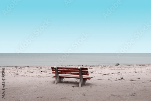 Empty Beach Bench
