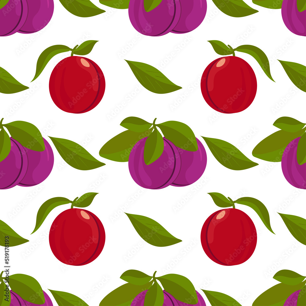 Seamless pattern with plums. Vector illustration. Seamless pattern with plums. Vector illustration.