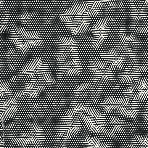 Monochrome Halftone Glitch Effect Textured Pattern