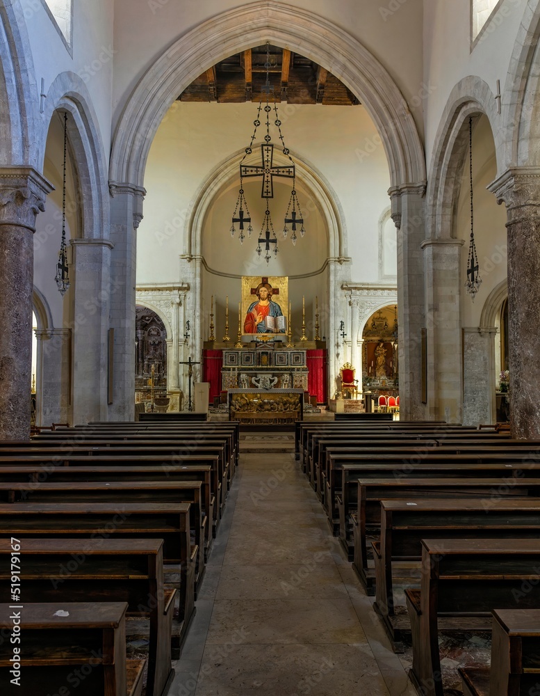 interior of church Taormina