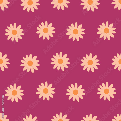 Seamless pattern flowers daisies silhouette vector illustration © Ирина Шишкова