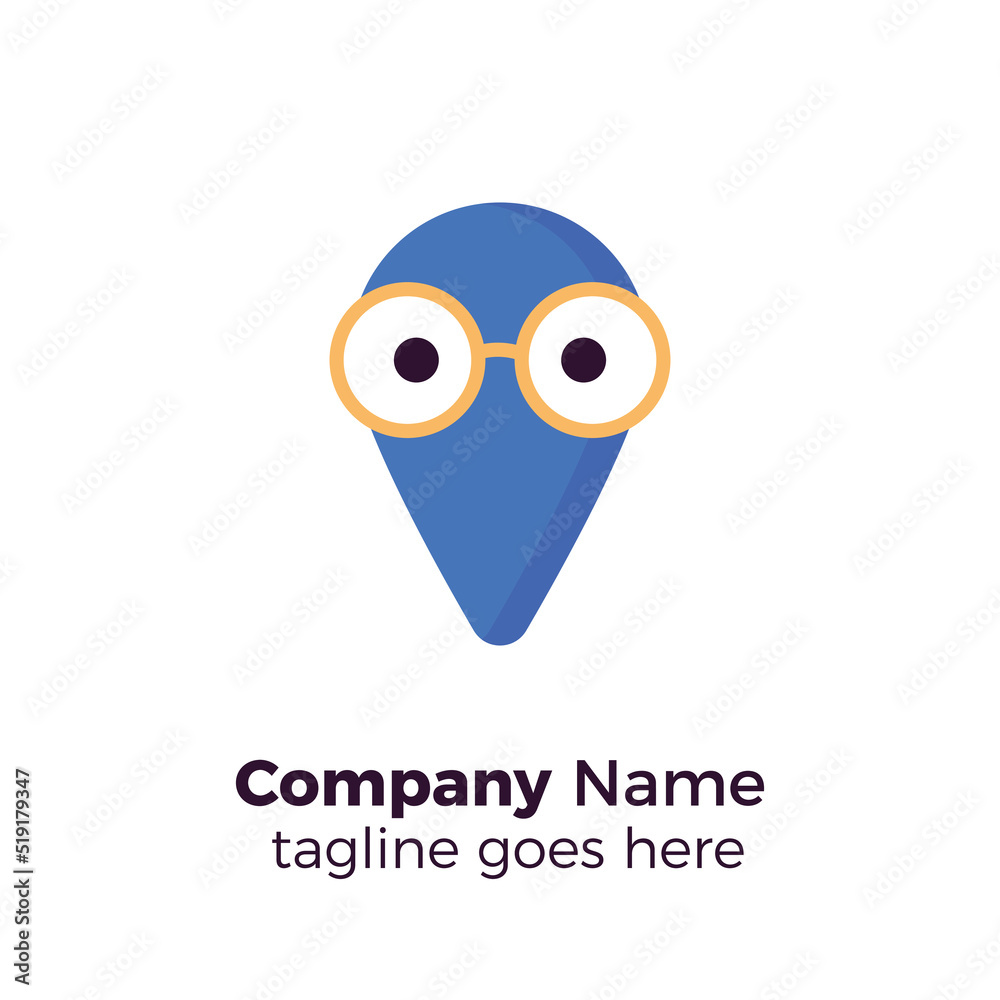 geek location simple professional logo vector design illustration template