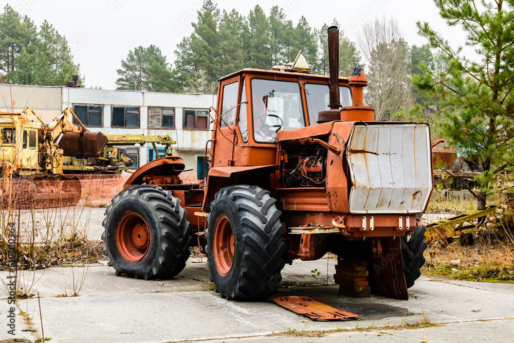 Abandoned soviet tractor at the Chernobyl exclusion zone, Ukraine
