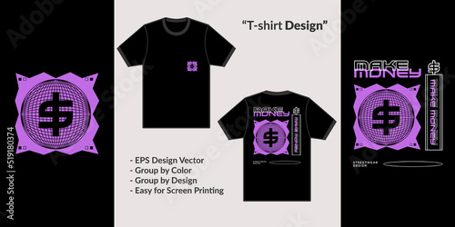 streetwear theme make money typography design for premium tshirt vector clothing merchandise