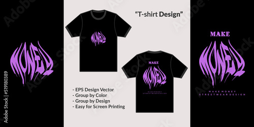 streetwear theme make money typography design for premium tshirt vector clothing merchandise