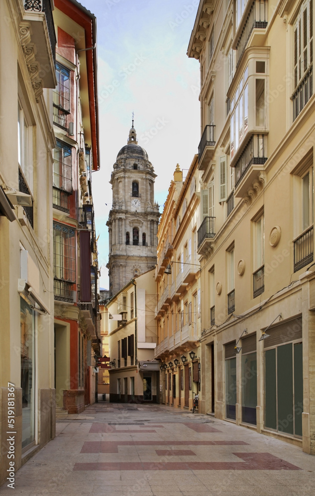 Old street in Malaga. Spain