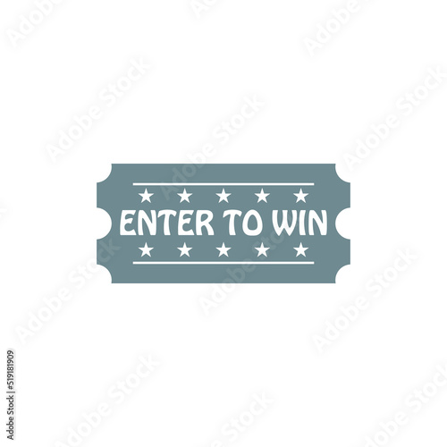Enter to win Ticket icon isolated on white background
