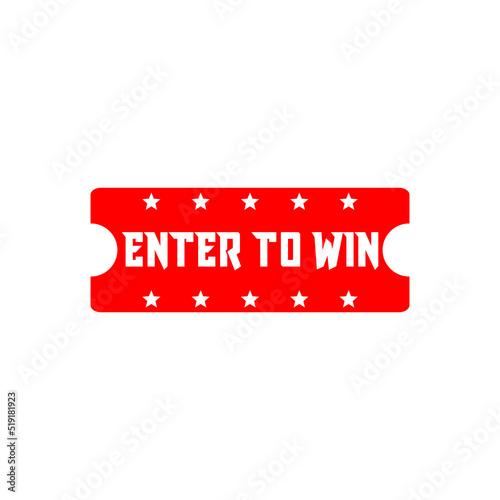 Enter to win Ticket icon isolated on white background