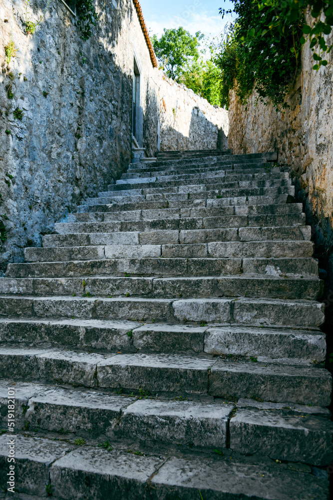 Stone stairs in Ploče neighborhood in Dubrovnik
