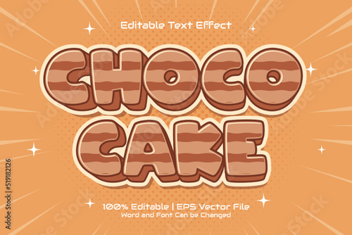 Choco Cake editable text effect Cartoon style