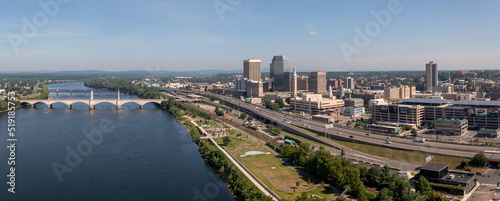 Springfield Massachusetts Cityscape with river photo