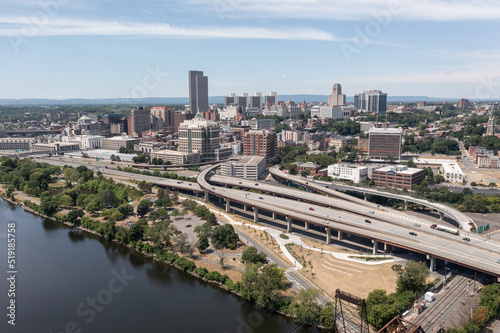 Springfield Massachusetts Skyline Aerial, photo