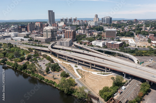 Springfield Massachusetts Skyline with Highway