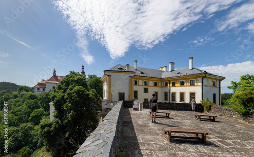 Remains of the castle Rabstejn nad Strelou, built next to the castle. In the area of the former castle there is now a chateau, a Servite monastery and a church.
 photo