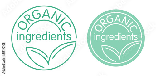 Organic Ingredients stamp in thin line