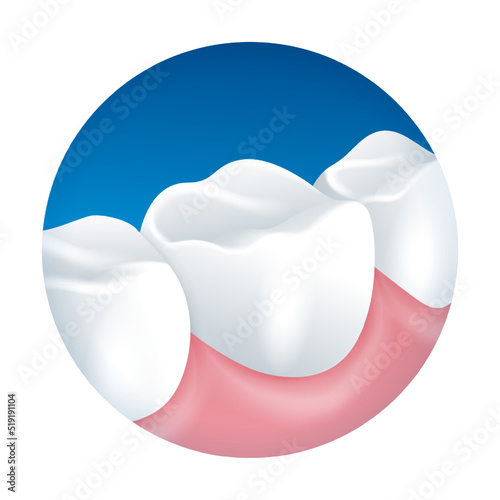 3D teeth icon for oral hygiene