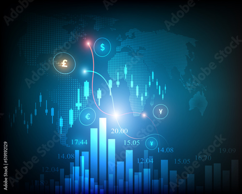 Currency icon financial stock trading market background illustration