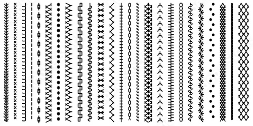 Different types of machine stitch brush pattern photo
