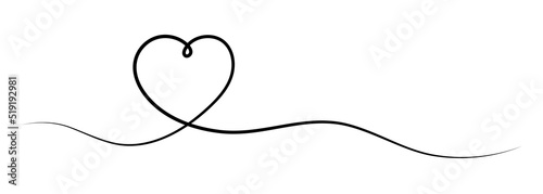 Hand drawn heart in thin line. Design for greeting invitation, wedding, love, valentines, women, mother day. Vector illustration isolated on white background