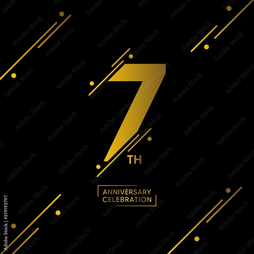 7 year anniversary celebrations logo design concept. vector template ...