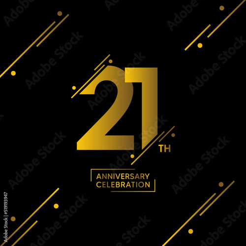 21 year anniversary celebrations logo design concept. vector template illustration photo