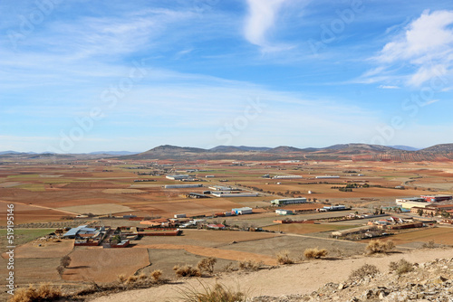 Town and landscape of Consuegra, Spain	