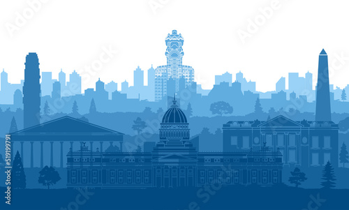 Argentina famous landmarks by silhouette style,vector illustration