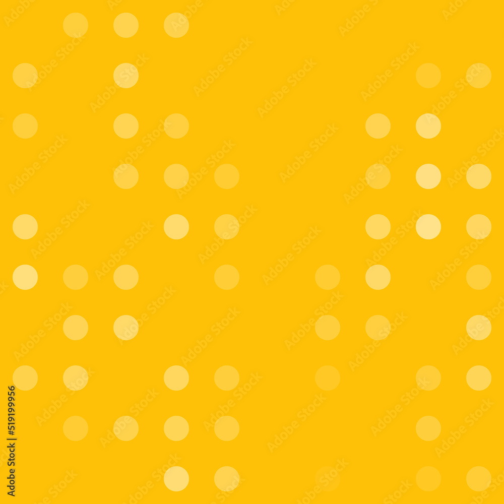 Abstract seamless geometric pattern. Mosaic background of white circles. Evenly spaced big shapes of different color. Vector illustration on amber background Abstract seamless geometric pattern. Mosaic background of white circles. Evenly spaced big shapes of different color. Vector illustration on amber background