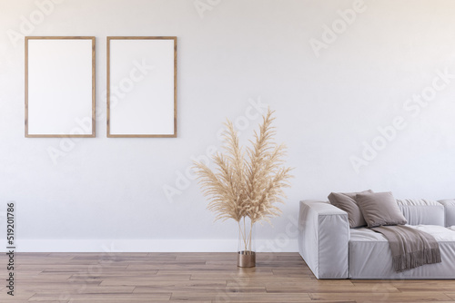 3D visualization of the interior of a room in a modern style