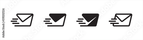 Send email message icon. Send message symbol. Mail icon. email signs. E-mail symbol. Envelope vector illustration