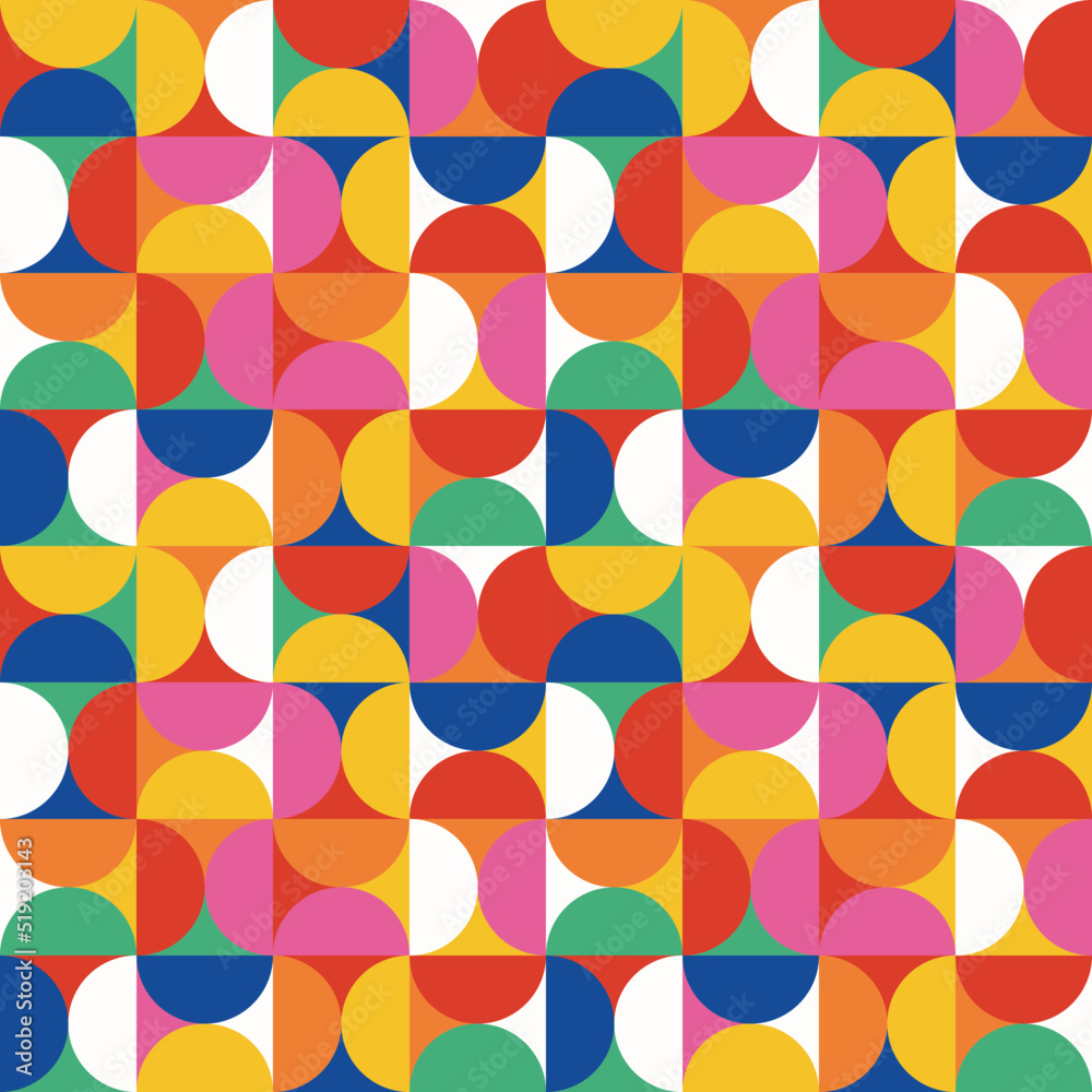 Abstract vector pattern design. Seamless pattern with colorful simple shapes. Geometric shape modern stylish texture.