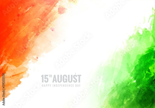 Photography Background of indian flag in independence day watercolor texture